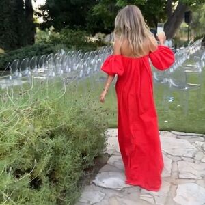 Size small Caroline Constas Red Off-Shoulder Maxi Dress